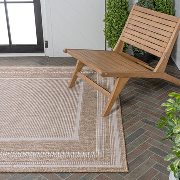 Beckett Classic Casual Border Stripe Indoor/Outdoor Area Rug
